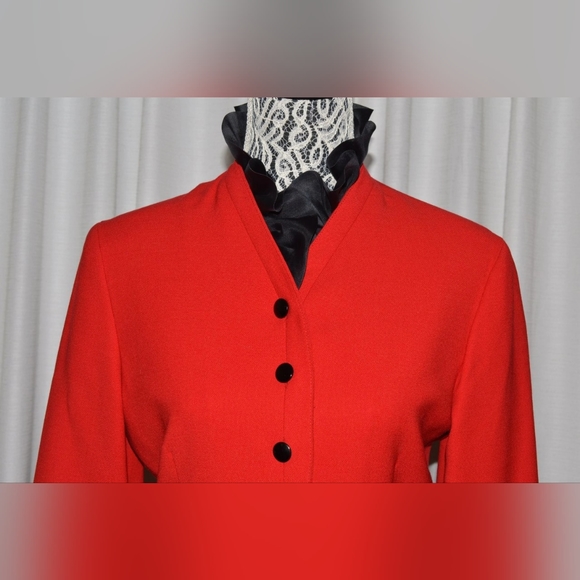 Vintage Red & Black Wool Dress by Genny ( Italy 1990s - Picture 3 of 9